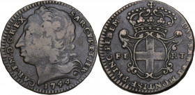 Carlo Emanuele III primo periodo (1730-1755). 2, 6 soldi II tipo 1744, Torino. MIR (Savoia) 938a; Sim. 25; Biaggi 803a. MI. 3.67 g. 20.50 mm. NC. qBB/...