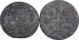 Carlo Emanuele III primo periodo (1730-1755). Soldo 1734, Torino. MIR (Savoia) 939b; Sim. 26/2; Biaggi 804. MI. 1.50 g. 19.00 mm. MB+.