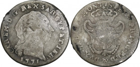Carlo Emanuele III (1730-1773). Monetazione per la Sardegna. Reale nuovo 1771, Torino. MIR (Savoia) 962c; Sim. 49; Biaggi 827d. MI. 3.08 g. 22.00 mm. ...