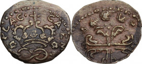 Carlo Emanuele III (1730-1773). Monetazione per Piacenza. Sesino II tipo, Piacenza. MIR (Savoia) 975; Sim. 61; Biaggi 837b. CU. 0.91 g. 16.50 mm. R. B...