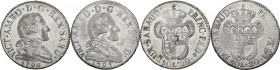 Vittorio Amedeo III (1773-1796). Lotto di due monete da 20 soldi 1795 e 1796, Torino. MIR (Savoia) 990; Sim. 12; Biaggi 851. MI.