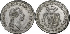 Vittorio Amedeo III (1773-1796). 7,6 soldi 1782, Torino. MIR (Savoia) 993b; Sim. 15; Biaggi 854a. MI. 4.88 g. 26.00 mm. R. qSPL.