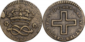 Carlo Emanuele IV (1796-1800). 2 denari 1799, Torino. MIR (Savoia) 1017b; Pag. 9. CU. 1.80 g. 16.00 mm. Occupazione Austro-Russa SPL.