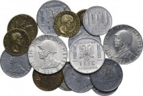 Albania. Vittorio Emanuele III (1939-1943). Lotto di diciotto (18) monete: 2 lek 1939 (2), lek 1939 (2), 0,50 lek 1939, 0,50 lek 1940 (2), 0,50 lek 19...