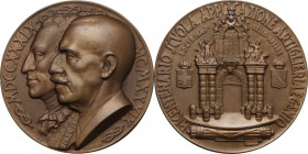 Vittorio Emanuele III (1900-1943). Medaglia 1939 per il bicentenario della Scuola d'Artiglieria e Genio. Casolari XVII-62; UdS XXXV-41. AE. 60.00 mm. ...