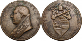 Alessandro VI (1492-1503), Rodrigo de Borja. Medaglia di restituzione 1492 (1664 circa). D/ ALESSANDRO VI PONT MAX. Busto a sinistra con piviale. R/ R...