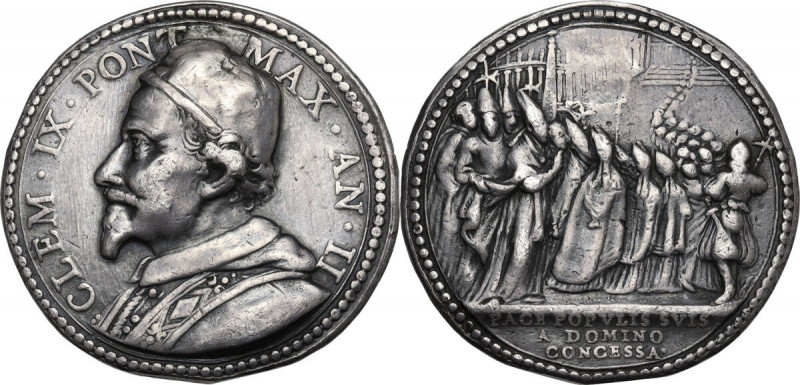 Clemente IX (1667-1669), Giulio Girolamo Rospigliosi. Medaglia annuale, A. II. D...
