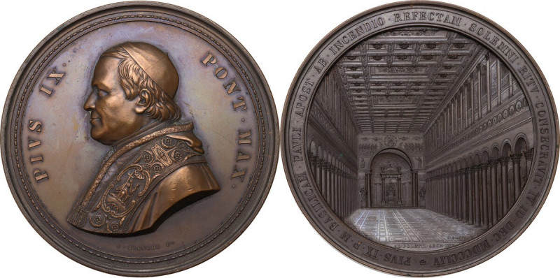 Pio IX (1846-1878), Giovanni Mastai Ferretti. Medaglia MM per la ricostuzione de...