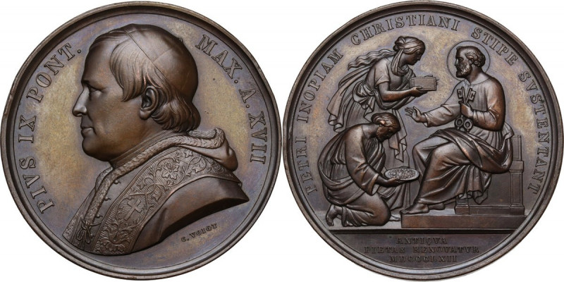 Pio IX (1846-1878), Giovanni Mastai Ferretti. Medaglia A. XVII. D/ PIVS IX PONT ...