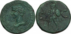 Britannico, figlio di Claudio e Messalina (deceduto nel 55 d.C.). Medaglia sul modulo del Sesterzio, fattura moderna. D/ TI CLAVDIVS CAESAR AVG F BRIT...
