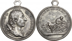 Livio Odescalchi (1652-1713), Duca di Bracciano. Medaglia (1697), con bordo modanato. D/ LIVIVS I ODESCALCVS. Busto a destra con lunghi capelli; sotto...