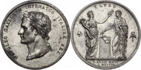 Napoleone I (1805-1814) Imperatore di Francia e Re d'Italia. Medaglia 1805. D/ NAPOLEO GALLORVM IMPERATOR ITALIAE REX. Busto laureato a sinistra. R/ V...