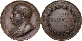 Domenico Cimarosa (1749-1801), compositore. Medaglia premio 1885 a E. Laborde per la classe di solfeggio. D/ DOMINICUS CIMAROSA. Busto a sinistra. R/ ...