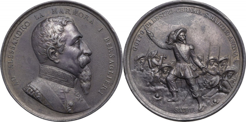 Alessandro La Marmora (1799-1855). Medaglia 1886, per il 50° Anniversario della ...