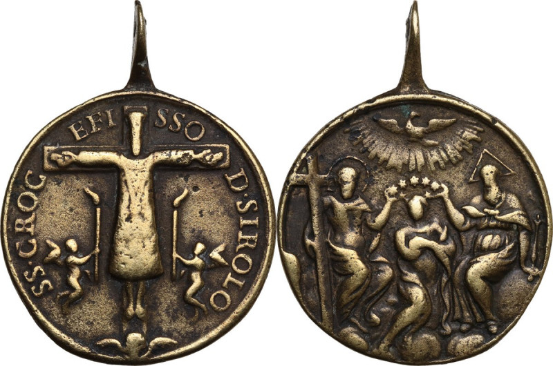 Medaglia devozionale con la raffigurazione del SS. Crocifisso di Sirolo, XVIII s...