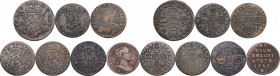 Belgium. Multiple lot of seven (7) AE coins, 18th cent. AE.
