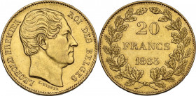 Belgium. Leopold I (1831-1865). 20 Francs 1865. Fried. 411. AV. 22.00 mm. Good VF.