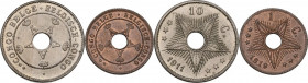 Belgian Congo. Lot of two (2) coins: cent 1919 and 10 centimes 1911. KM 15, 18. MS.