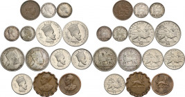 Ethiopia. Lot of fourteen (14) coins to be sorted. AR, AE, NI.