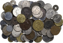 France. Lot of one hundred and fifty-seven (157) coins to be sorted. Some colonial issue included. AR, AL, NI, Brass.