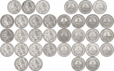 France. Fourth Republic (1947-1959). Lot of seventeen (17) coins: 5 francs 1945 (2), 1946 (2), 1946B, 1947 (2), 1947B (2), 1948, 1949 (4), 1950(2), 19...