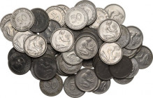 Germany. Federal Republic. Lot of seventy-one (71) coins: 50 pfennig 1949 (17), 1950 (41), 1966 (4), 1967 (2), 1968 (2), 1970, 1971, 1972 (2), 1973. N...