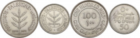 Palestine. British Administration. Lot of two (2) coins: 100 (MS) and 50 mils (XF) 1935. AR.
