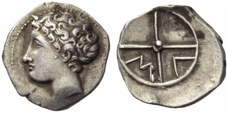 GAUL, Massalia. Circa 390/86-218/5 BC. Obol (Silver, 11mm, 0.75 g). Bare head of...