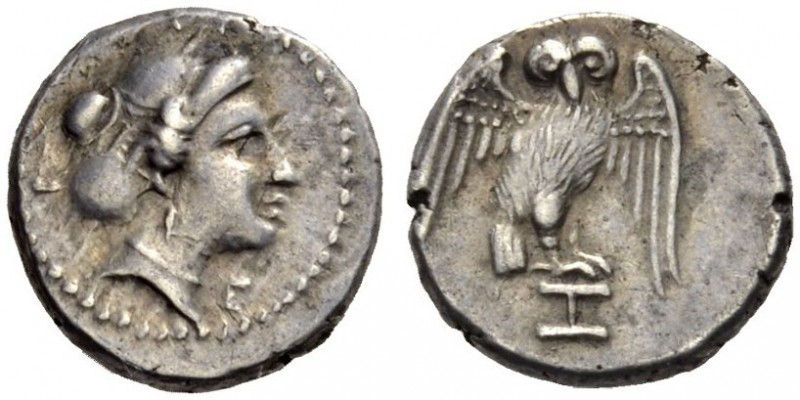 LUCANIA, Velia. Circa 300-280 BC. Diobol (Silver, 10mm, 1.13 g 3). Head of a nym...