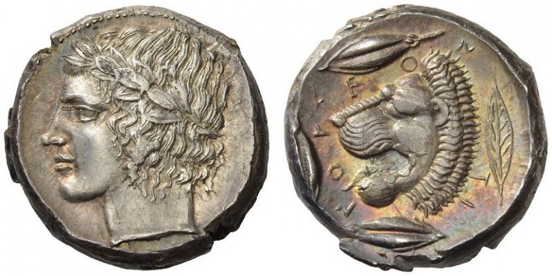 SICILY, Leontini. Circa 430-425 BC. Tetradrachm (Silver, 24mm, 17.47 g 9), with ...