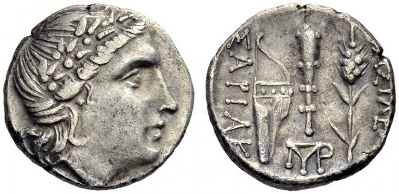 KINGS of SKYTHIA. Sariakos, mid 2nd century BC. Drachm (Silver, 17mm, 3.89 g 12)...