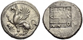 THRACE, Abdera. Circa 450-425 BC. Tetradrachm (Silver, 25mm, 14.82 g 1), magistrate Pythinnes. Griffin seated to left, right foreleg raised; to left, ...
