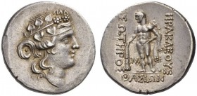 ISLANDS off THRACE, Thasos. Circa 168/7-148 BC. Tetradrachm (Silver, 29mm, 16.95 g 10). Head of the young Dionysos to right, wearing ivy wreath. Rev. ...