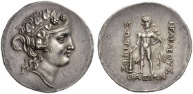 ISLANDS off THRACE, Thasos. Circa 150-140 BC. Tetradrachm (Silver, 35.5mm, 16.99 g 12). Head of youthful Dionysos to right, wearing ivy wreath. Rev. Η...