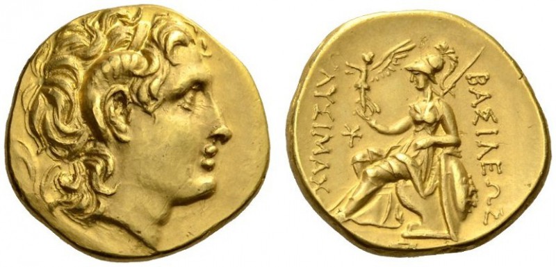 KINGS of THRACE. Lysimachos, 305-281 BC. Stater (Gold, 18mm, 8.52 g 5), uncertai...