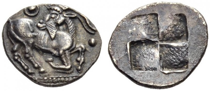 MACEDON, “Aigai” = the Mygdones or the Krestones. Circa 485-470 BC. Trihemiobol ...