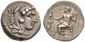KINGS of MACEDON. Alexander III ‘the Great’, 336-323 BC. Tetradrachm (Silver, 26mm, 17.18 g 12), Damascus, c. 330-320. Head of youthful Herakles to ri...