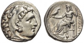 KINGS of MACEDON. Alexander III ‘the Great’, 336-323 BC. Drachm (Silver, 16mm, 4.27 g 12), Teos, struck under Philip III, 323-319. Head of Herakles to...
