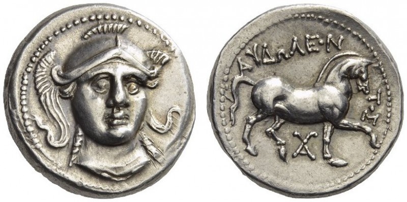 KINGS of PAEONIA. Audoleon, 315-286 BC. Tetradrachm (Silver, 23mm, 12.58 g 10), ...