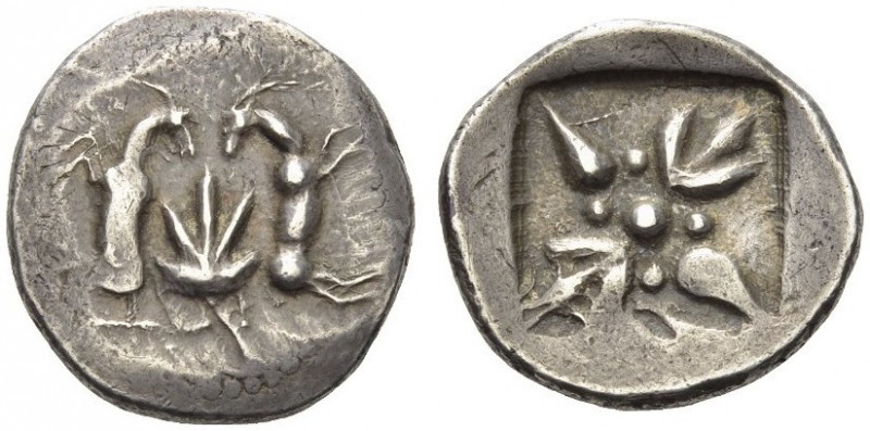 Island off Thessaly, Skyros. c. 485-480 BC. Didrachm (Silver, 23mm, 8.33 g). Two...