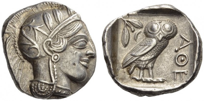 ATTICA, Athens. Circa 430s BC. Tetradrachm (Silver, 25mm, 17.19 g 5). Head of At...