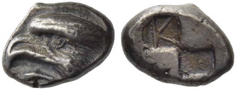 Paphlagonia, Sinope. Circa 425-410 BC. Drachm (Silver, 6.05 g). Head of a sea ea...