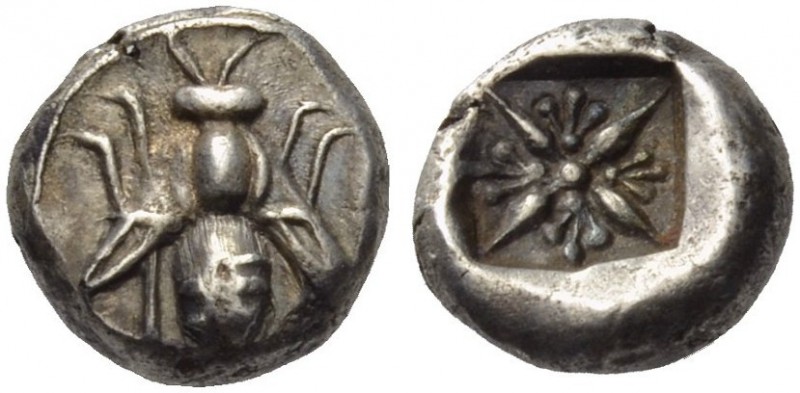 IONIA, Ephesos. Circa 550-500 BC. Hemidrachm (Silver, 10mm, 1.69 g). Bee with wi...