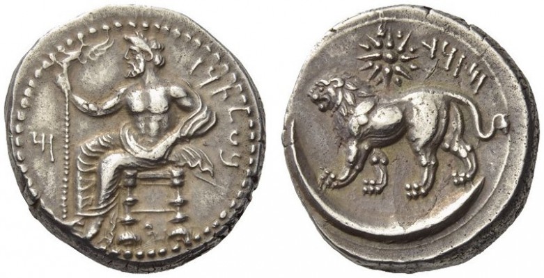 CILICIA, Tarsos. Mazaios, 361/0-334 BC. Stater (Silver, 21.5mm, 10.84 g 7). B’LT...
