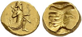 PERSIA, Alexandrine Empire. Uncertain satraps of Babylon, c. 328-311 BC. Double Daric (Gold, 18mm, 16.64 g). Persian king, wearing kidaris and kandys,...