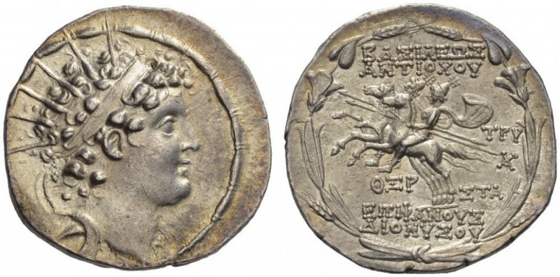 SELEUKID KINGS of SYRIA. Antiochos VI Dionysos, 144-142 BC. Tetradrachm (Silver,...