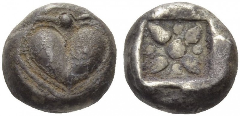 KYRENAICA, Kyrene. Circa 500-480 BC. Hemidrachm (Silver, 9mm, 2.12 g). Silphium ...