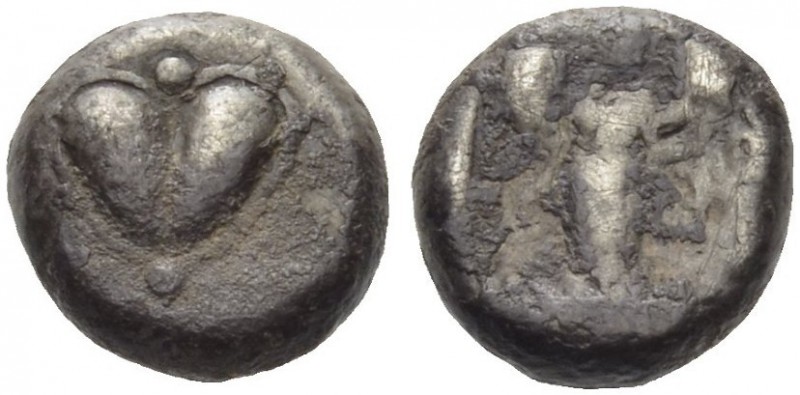 KYRENAICA, Kyrene. Circa 500-480 BC. Hemidrachm (Silver, 9mm, 2.12 g). Silphium ...