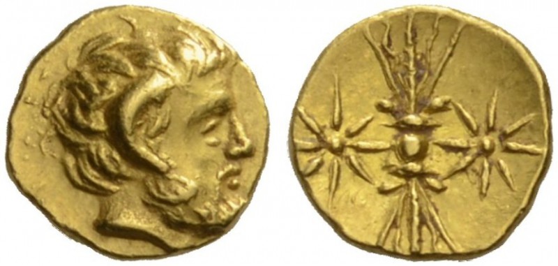 KYRENAICA, Kyrene. Circa 308-277 BC. Obol (Gold, 8mm, 0.73 g), Magas, as governo...