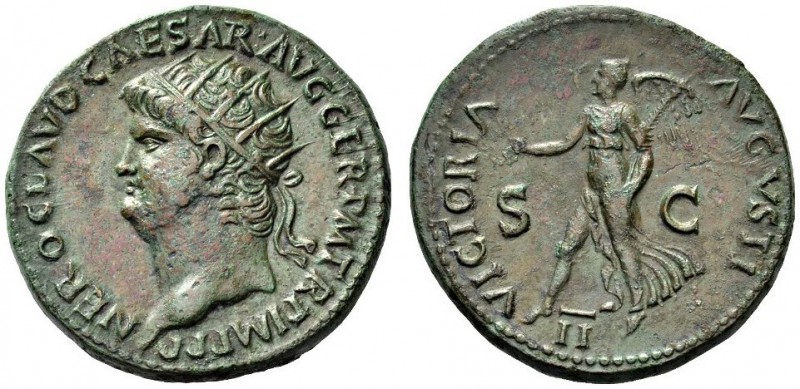 Nero, 54-68. Dupondius (Orichalcum, 28.5mm, 13.68 g 6), Rome, 64. NERO.CLAVD CAE...